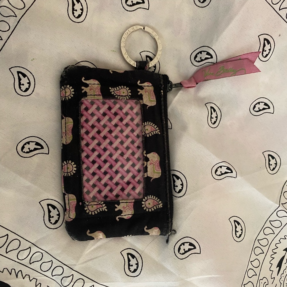Vera Bradley key chain wallet great for Credit,debit cards and money.